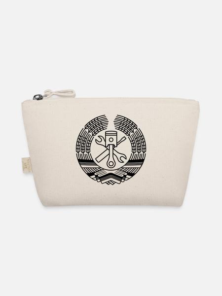 DDR Werkstatt Tuning Wappen (+ Dein Text) - Bio-Täschchen - Natur - Vorne