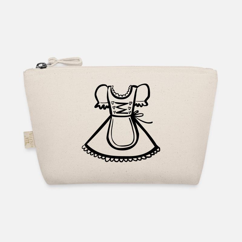 Dirndl – Schwarz-Weiß-Zeichnung – einfärbbar Bio-Täschchen