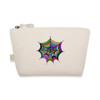 Regenbogen-Spiderweb Muster - Bio-Täschchen - Natur - Vorne