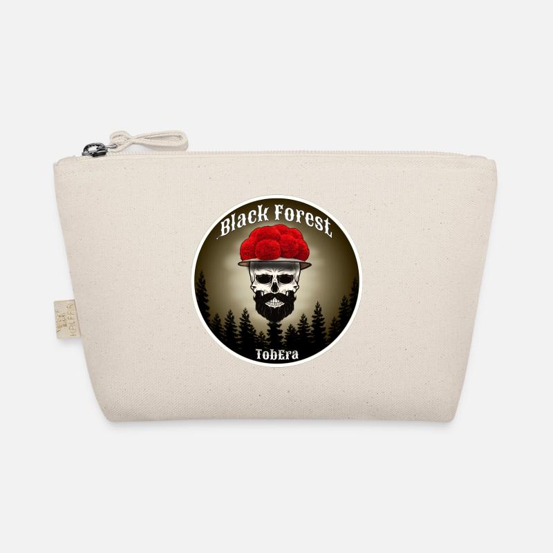 Schwarzwald Skull mit roten Blüten Bio-Täschchen