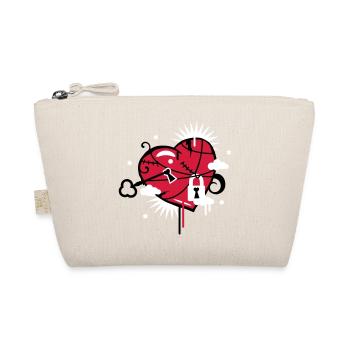 laced & repaired heart with keyhole - Organic Pouch - nature - Front