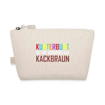 Kunterbunt Antifa | Gegen Nazis Rassismus Geschenk - Bio-Täschchen - Natur - Vorne