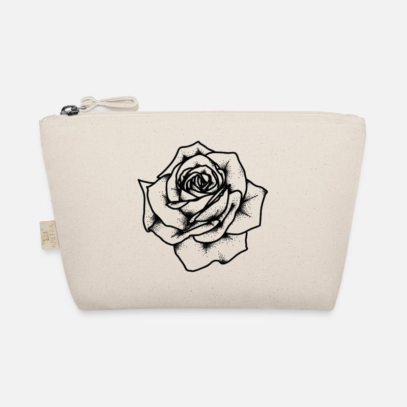 Rose - Tattoo Rose - Schwarze Rose - Bio-Täschchen - Natur