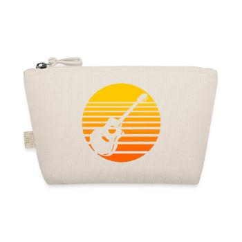 Retro Sonnenuntergang mit Gitarre Design - Bio-Täschchen - Natur - Vorne