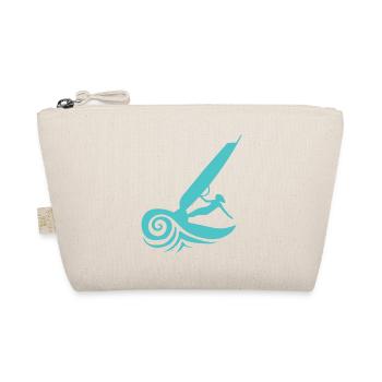 Surfing Wind Surfer Girl Silhouette Geschenkidee - Bio-Täschchen - Natur - Vorne