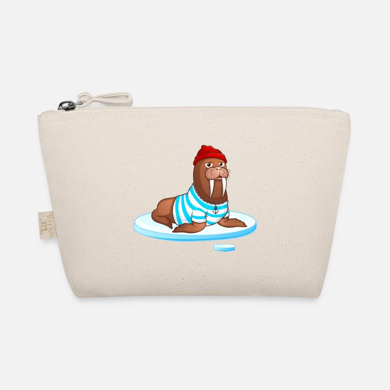 Hipster Walrus | ⚓ Nordic | Hanseatic - Organic Pouch - nature