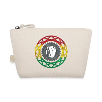 Lion face in Rasta mandala style - Organic Pouch - nature - Front