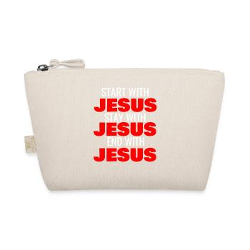 COMMENCEZ AVEC JÉSUS RESTEZ AVEC JÉSUS FIN AVEC JÉSUS - Trousse biologique - nature - Devant