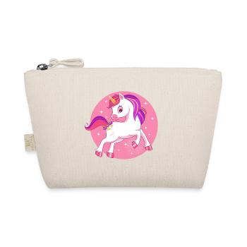 Horse Unicorn Kids Gift Pink Stars Funny - Organic Pouch - nature - Front