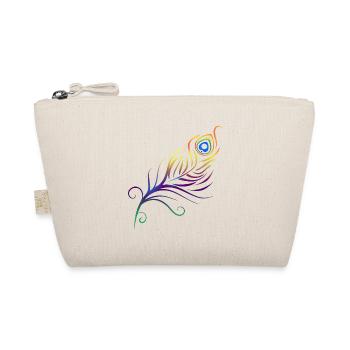 Tribal tattoo peacock feather feather gift idea - Organic Pouch - nature - Front