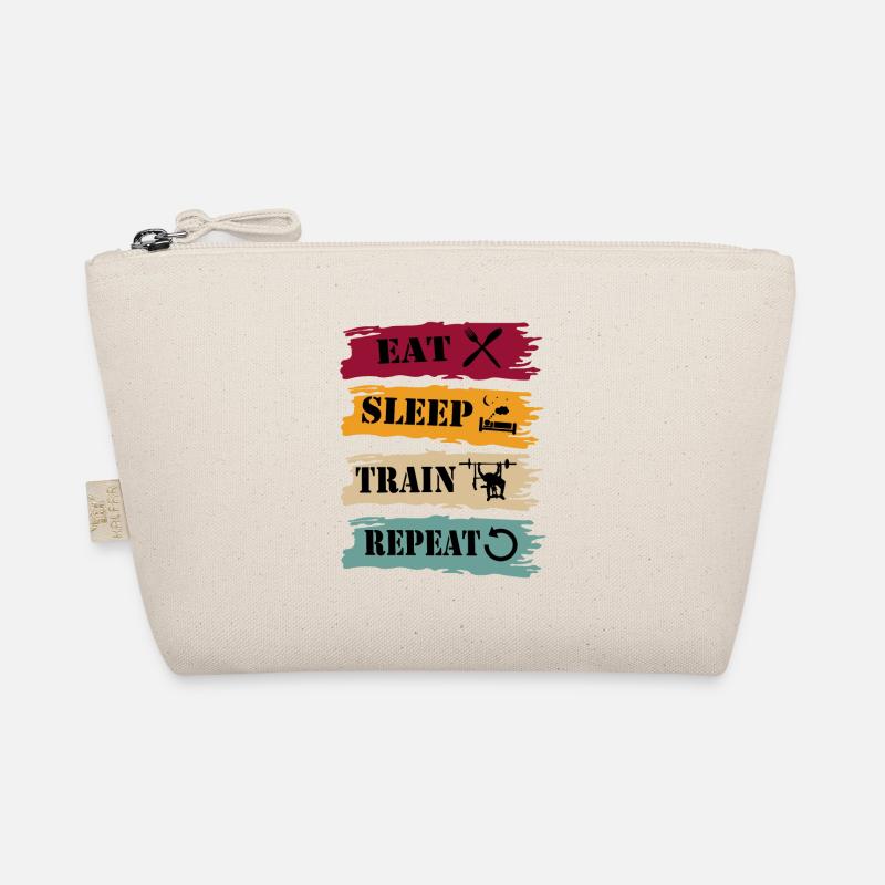 Bench Press Eat Sleep Repeat Retro Vintage Organic Pouch