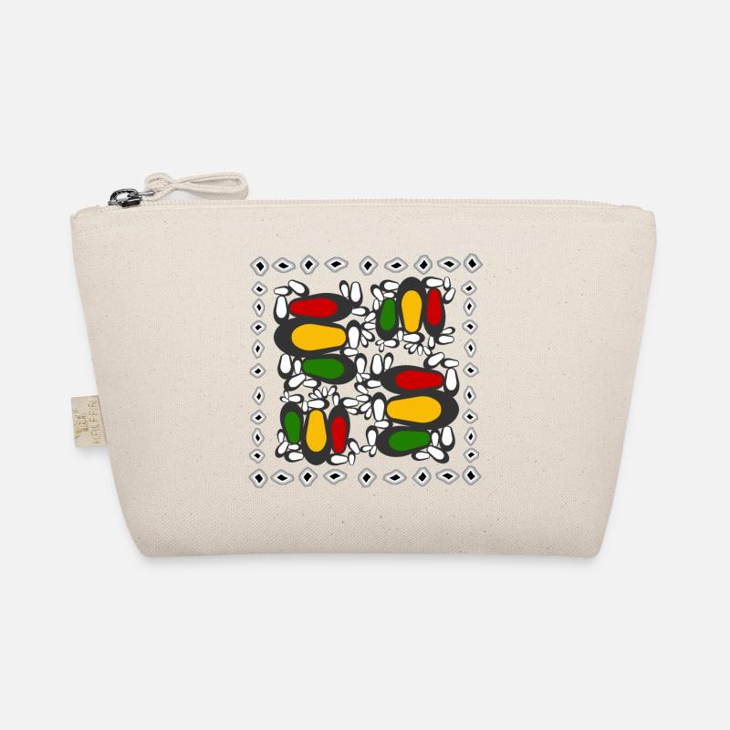 Abstract Colored Pattern on Black Organic Pouch