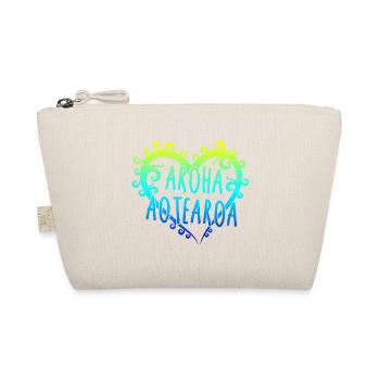 Maori Aroha Aotearoa Siver Fern heart gift idea - Organic Pouch - nature - Front