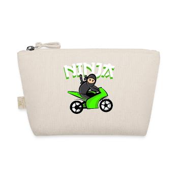 Biker Ninja Motorcyclist Motorbikes Motorbike - Organic Pouch - nature - Front
