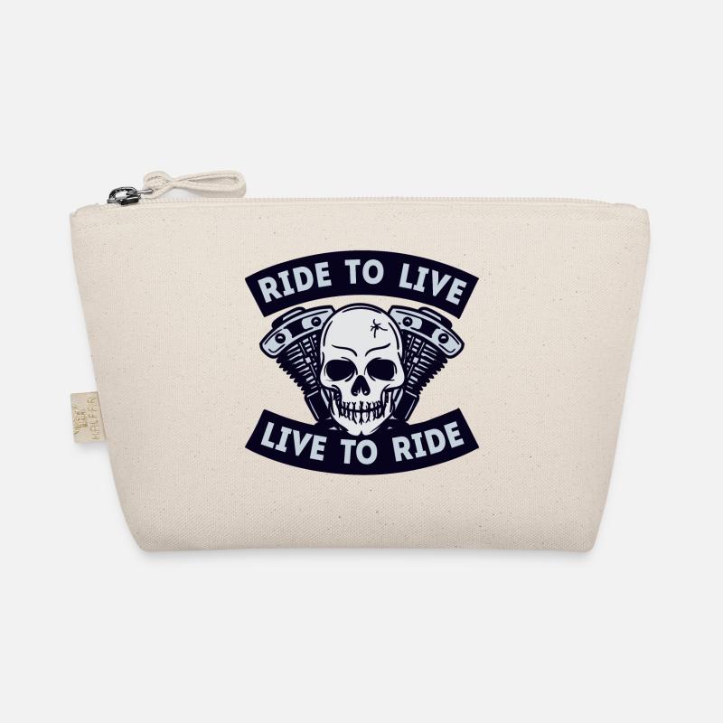 Motorräder Totenkopf Motorrad Biker Statement - Bio-Täschchen - Natur