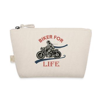 Biker for life, motorcycle passion biker Motard gift - Organic Pouch - nature - Front
