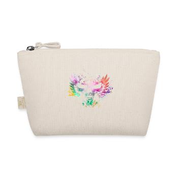 Skull with wings, colored, grunge, vintage - Organic Pouch - nature - Front