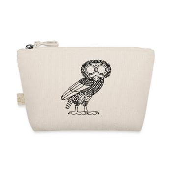 Owl of Athena [Black Outline (owl only)] - Organic Pouch - nature - Front