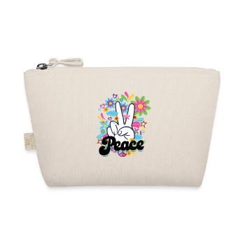 Hippies Peace | Hippie lifestyle 60s gift idea - Organic Pouch - nature - Front