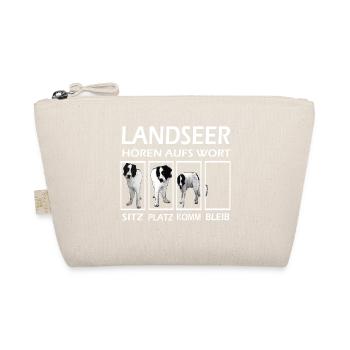 Landseer-Hund--Geschenkidee - Bio-Täschchen - Natur - Vorne