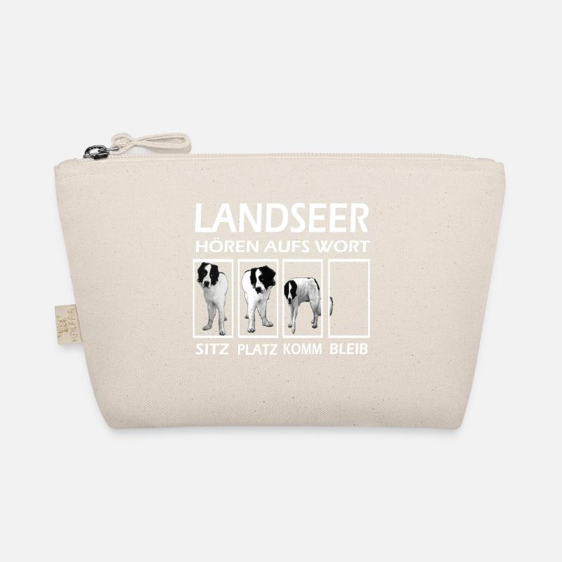 Landseer-Hund--Geschenkidee - Bio-Täschchen - Natur
