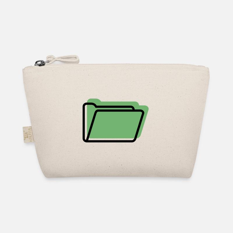 Green File Folder Line Style Organic Pouch