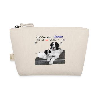 Dog Landseer gift idea - Organic Pouch - nature - Front
