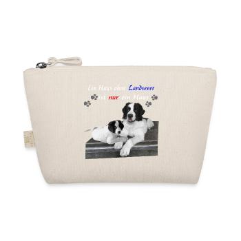 Hund-Landseer-Geschenkidee - Bio-Täschchen - Natur - Vorne