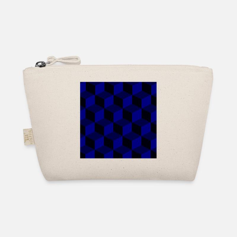 3D blue cubes Organic Pouch