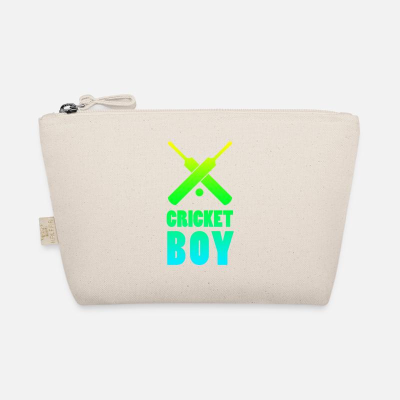 Cricket Boy Cricket Player Funny gift idea - Organic Pouch - nature