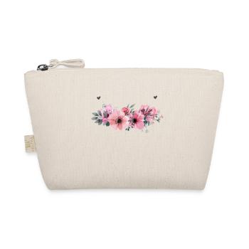 Kranz aus rosa Blüten - Bio-Täschchen - Natur - Vorne