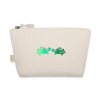 Couple de tortues maories amoureux cadeau vert - Trousse biologique - nature - Devant