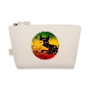 Abstrakte Wildcat Silhouette in Reggaefarben - Bio-Täschchen - Natur - Vorne
