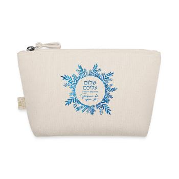 Design Shalom alecheim Blau - Bio-Täschchen - Natur - Vorne