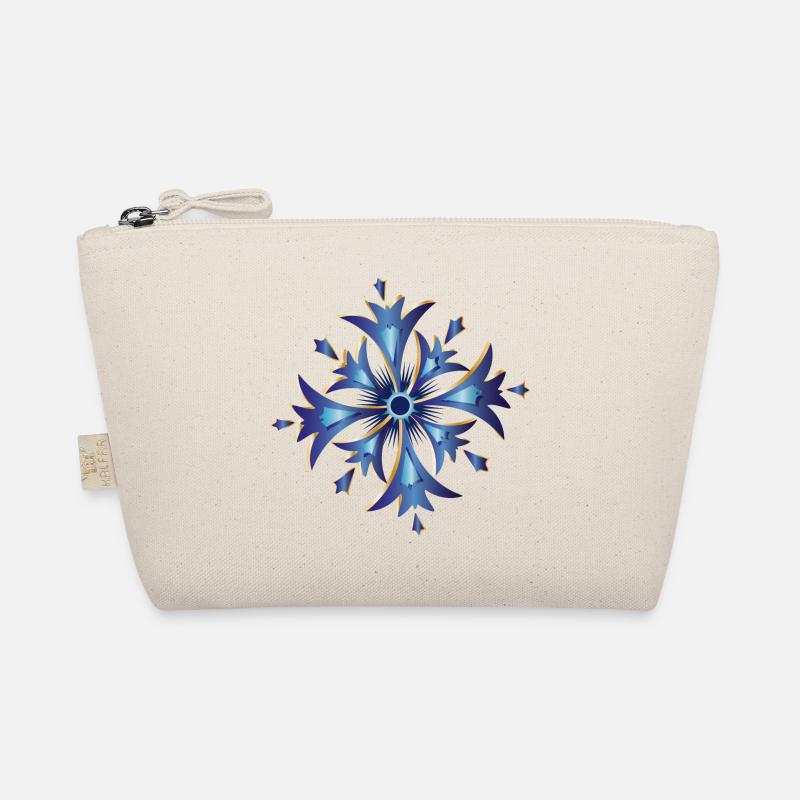 stylized cornflower amulet in blue and gold Organic Pouch