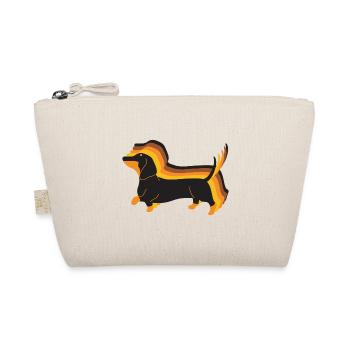 Happy Dachshund Retro Dachshund is looking forward to walking - Organic Pouch - nature - Front