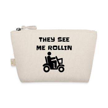 They see me rolling with my mobility scooter # - Organic Pouch - nature - Front