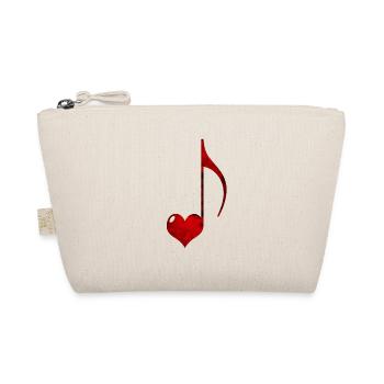 Red Heart and Musical Note Illustration - Organic Pouch - nature - Front