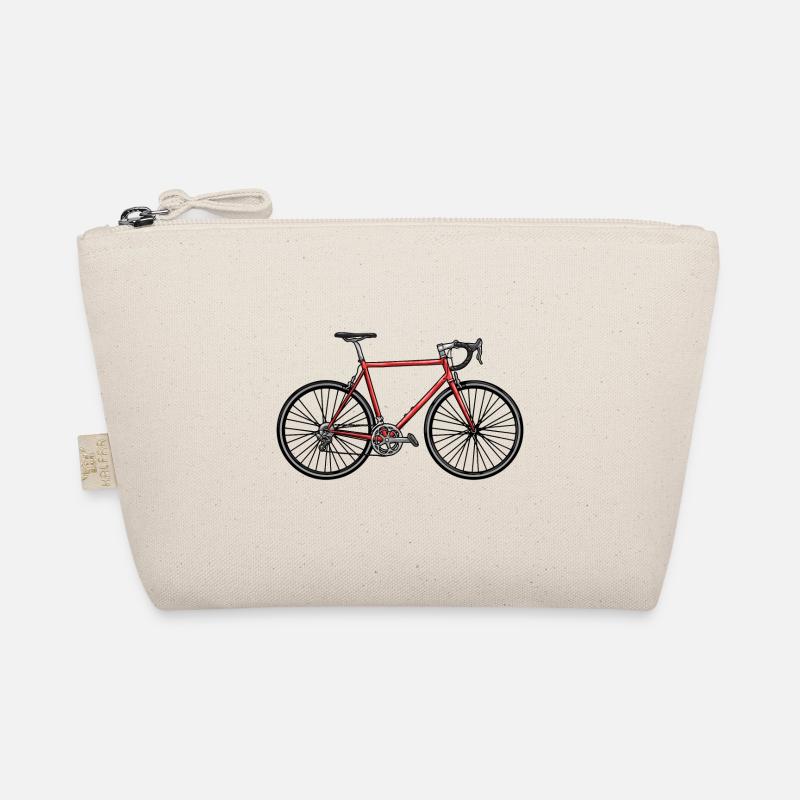 Rennrad mit Sattel - Bio-Täschchen - Natur