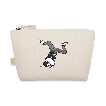 B Boy B-Boy Elbow Freeze in grayscale break dance - Organic Pouch - nature - Front