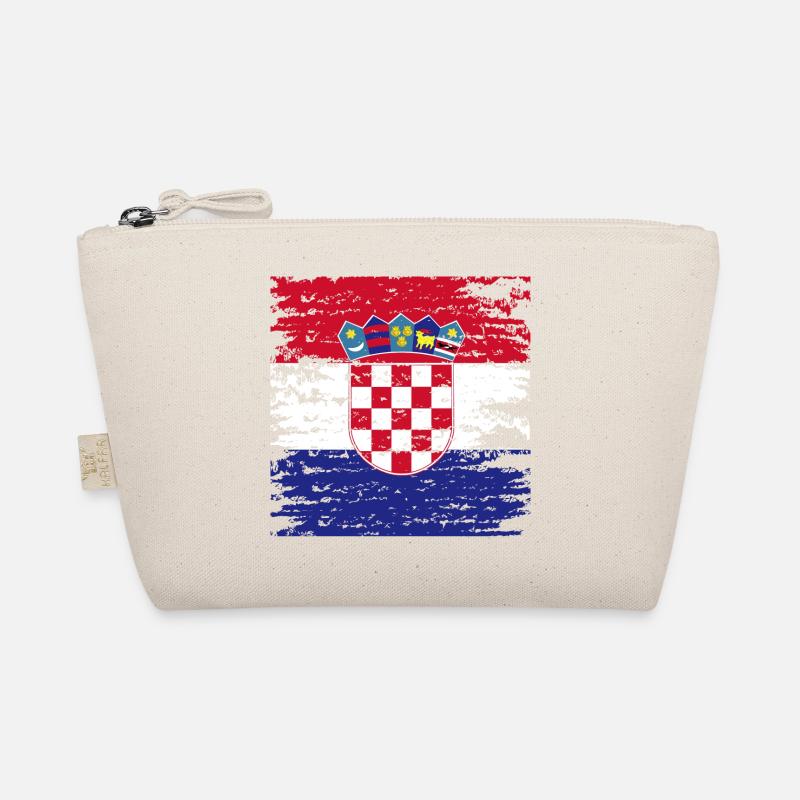 Authentisches kroatisches Flaggenwappen Bio-Täschchen