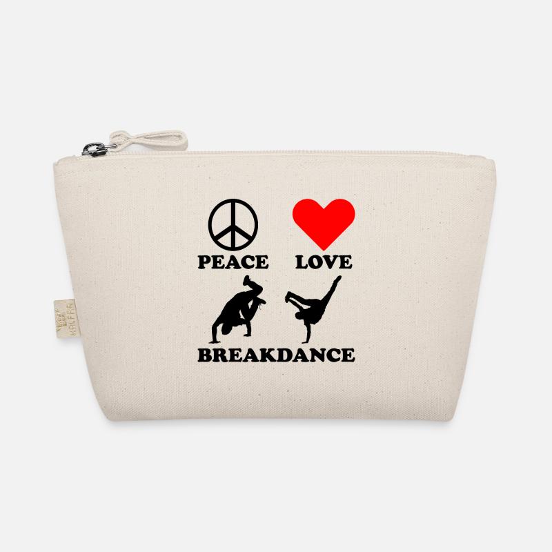 Breakdance Peace Love für Jungs Breakdancer - Bio-Täschchen - Natur