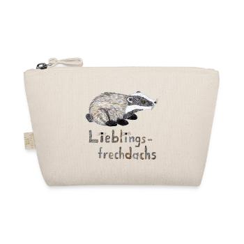 Lieblingsfrechdachs - Süßer Dachs Aquarell - Bio-Täschchen - Natur - Vorne