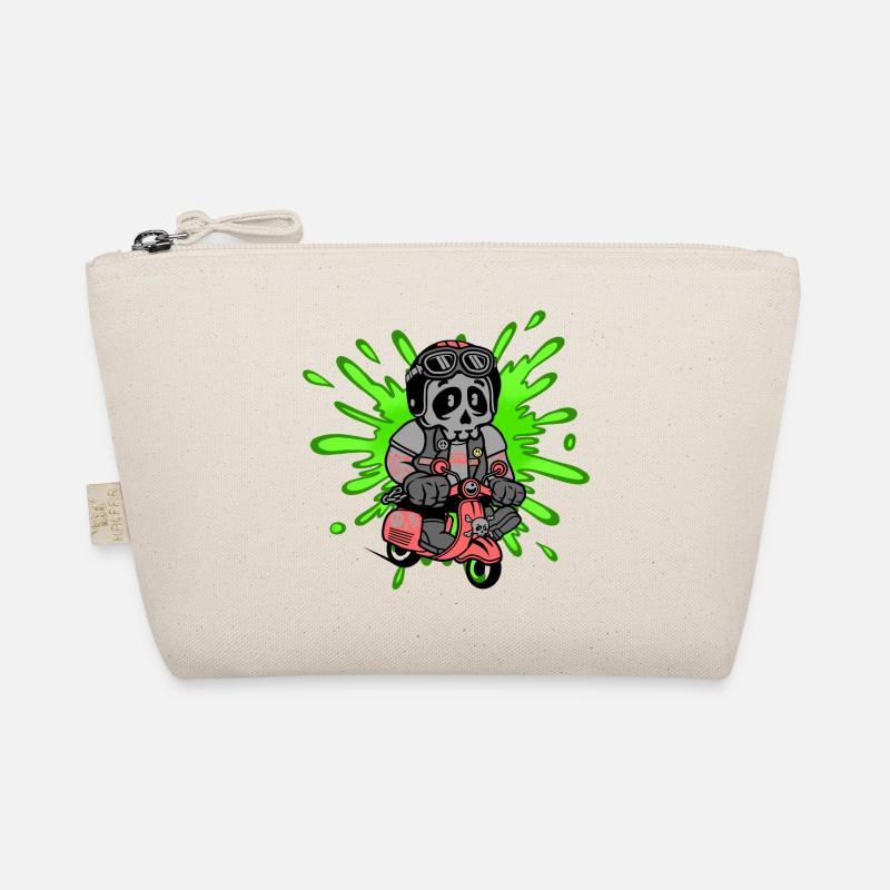 Skull Mofa Moped - Bio-Täschchen - Natur