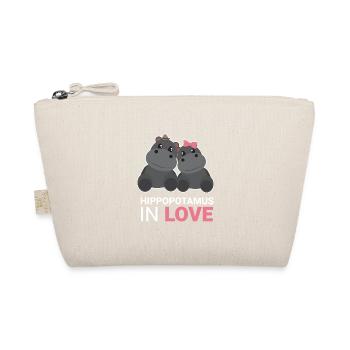 Hippopotamus In Love Couples Partner Look Gift - Organic Pouch - nature - Front