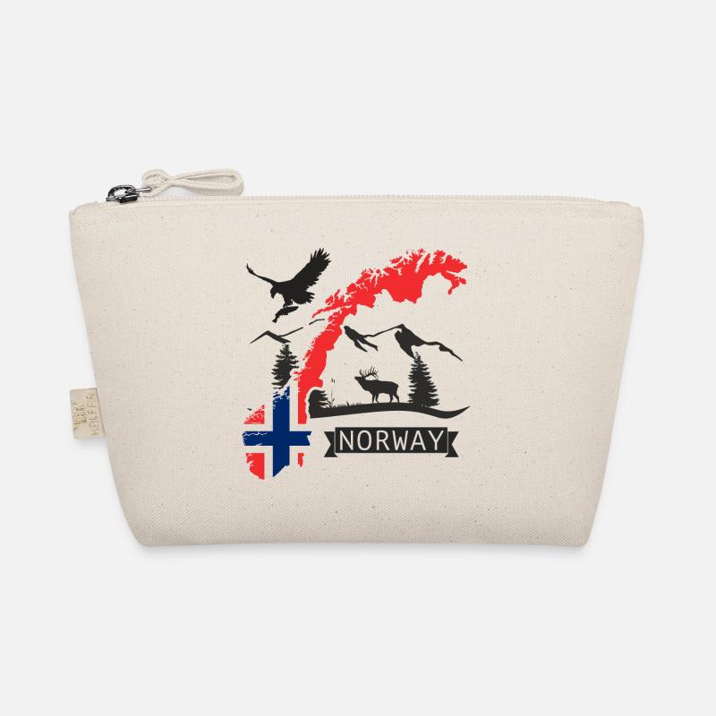 Norwegen Topographie Flagge Norway Design - Bio-Täschchen - Natur