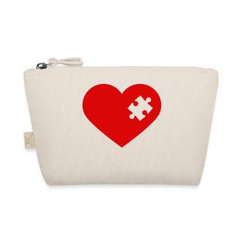 Partner look | Heart puzzle in love love couple - Organic Pouch - nature - Front