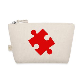 Partner look | Heart puzzle in love love couple - Organic Pouch - nature - Front