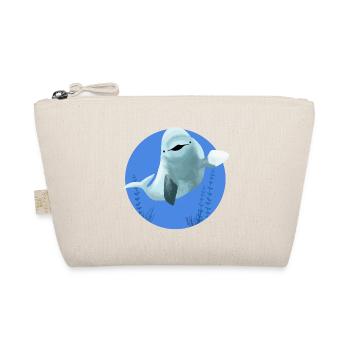 Beluga cheerful in blue circle - Organic Pouch - nature - Front