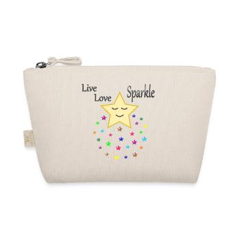 live love sparkle; live dear funkle; star; Stars - Organic Pouch - nature - Front